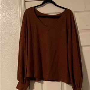 Waffle Bell Sleeve top